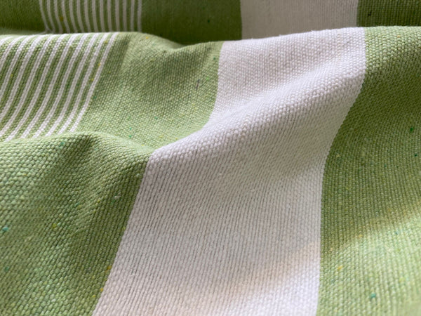 Lime Striped Saharan Pompom Blanket