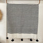 Black Striped Saharan Pompom Blanket BP104