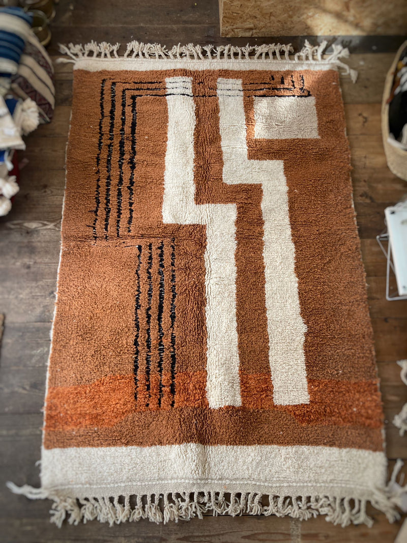 'Cinnamon Bun' Contemporary Beni Ourain Rug RUBO010