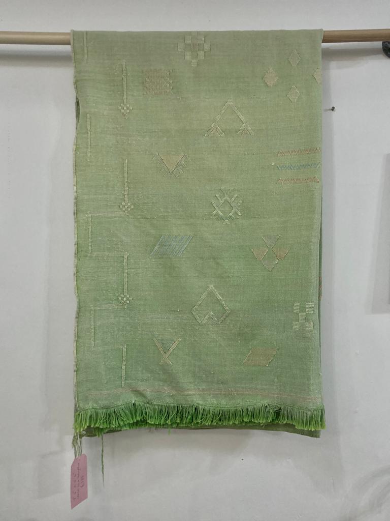 'Aloe Green' Cactus Silk Throw/Rug RUCS001
