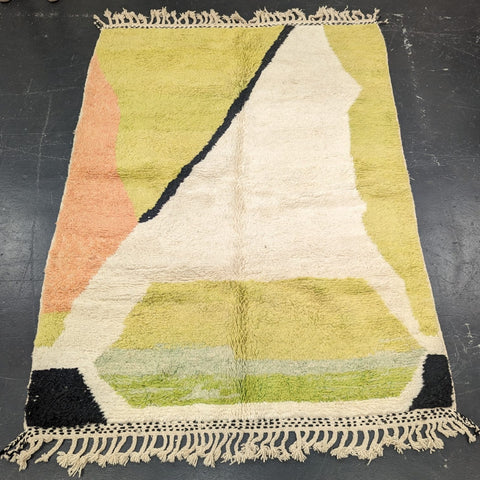 "Get in Lime" Large Contemporary Beni Ourain Rug