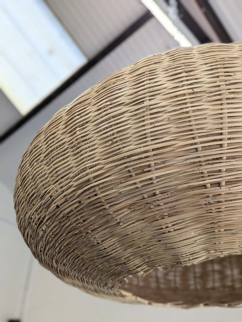 ‘Teardrop Pod’ woven wicker lampshade HWLS006