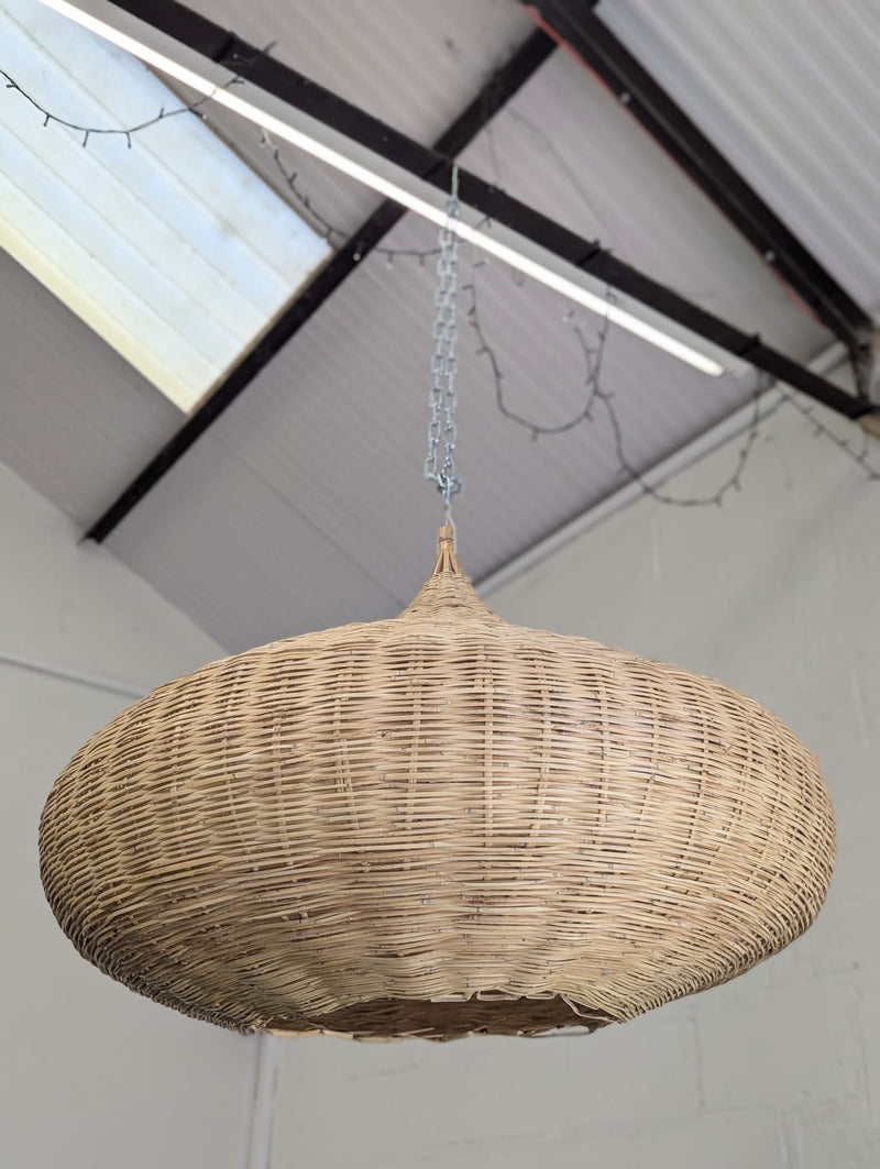 ‘Teardrop Pod’ woven wicker lampshade HWLS006