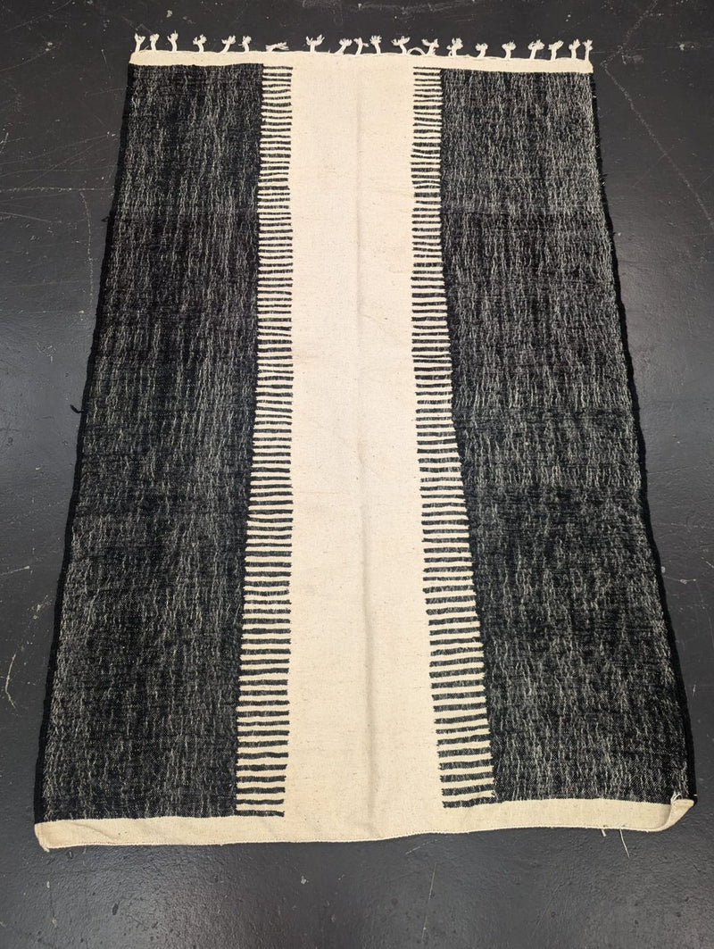 Vegetable Dye Flatweave Kilim - Black (Large) RUKM011
