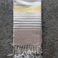 'Kaouki' Hammam Towel - Beige & Yellow HT108