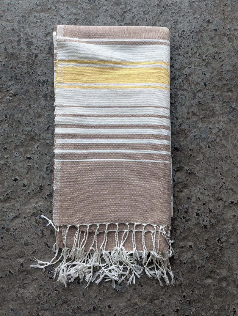 'Kaouki' Hammam Towel - Beige & Yellow BLHT012