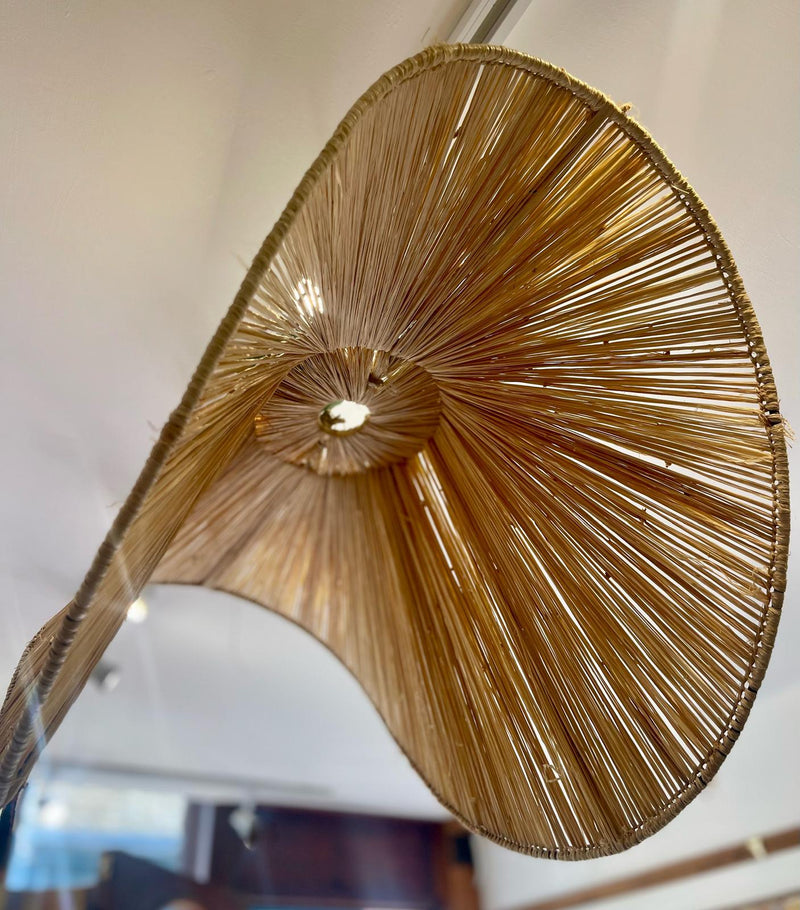 Handwoven raffia lampshade with metal frame HWLS017