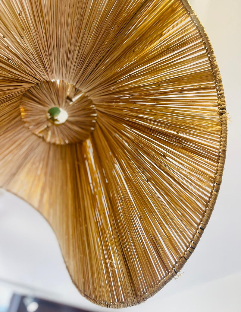 Handwoven raffia lampshade with metal frame HWLS017