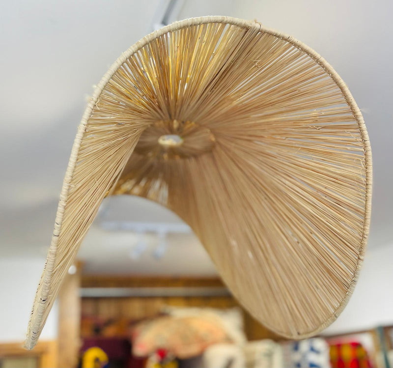 Handwoven raffia lampshade with metal frame HWLS017