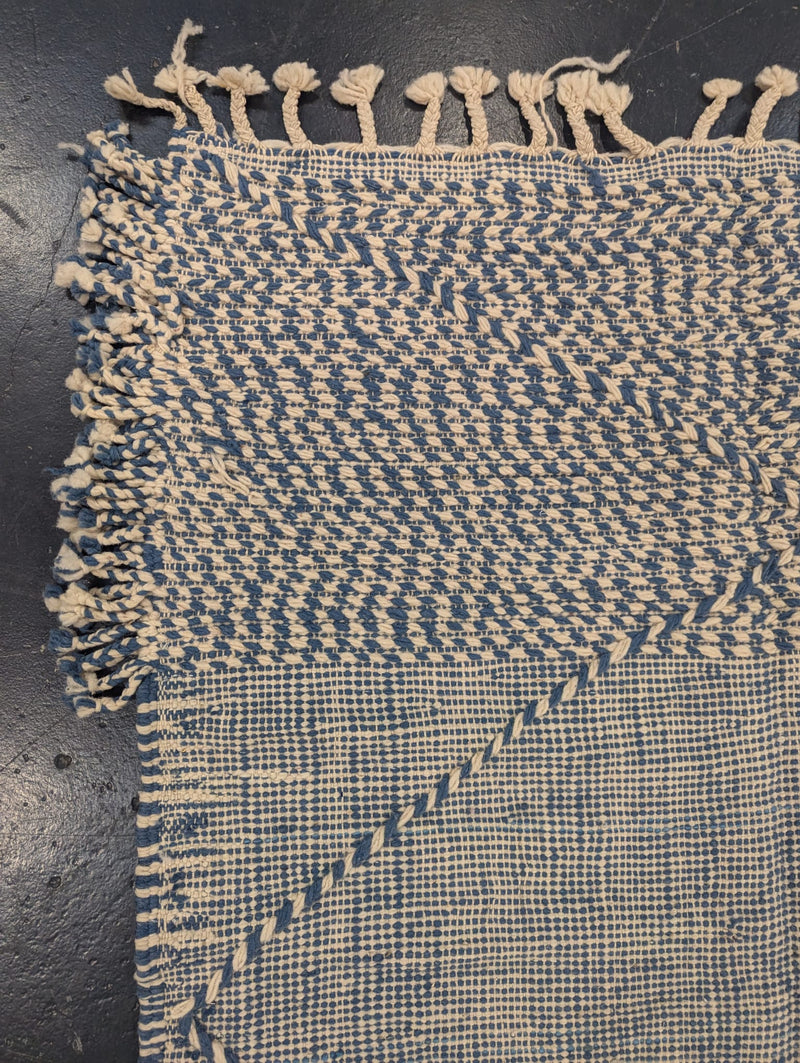 'Blue & White' Flatweave Kilim Runner - RUKM019