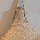 Large Palm Leaf Wicker Lampshade with Neck Detail - HWLS016