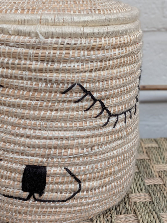 Hand Woven 'Cat's Ears' Basket HWBK017