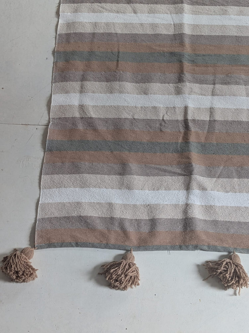 Pom Pom Blanket - Earth Tones BLPP023 (beige pom)