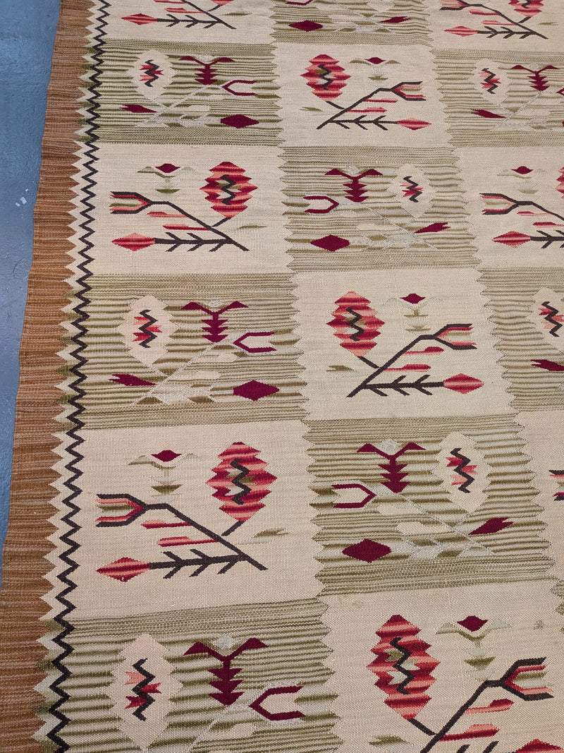 Rare Slavic hand woven flatweave kilim RUKM029