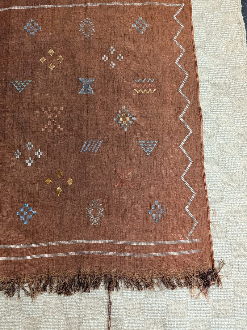 Dark Terracotta Cactus Silk Rug RUCS004