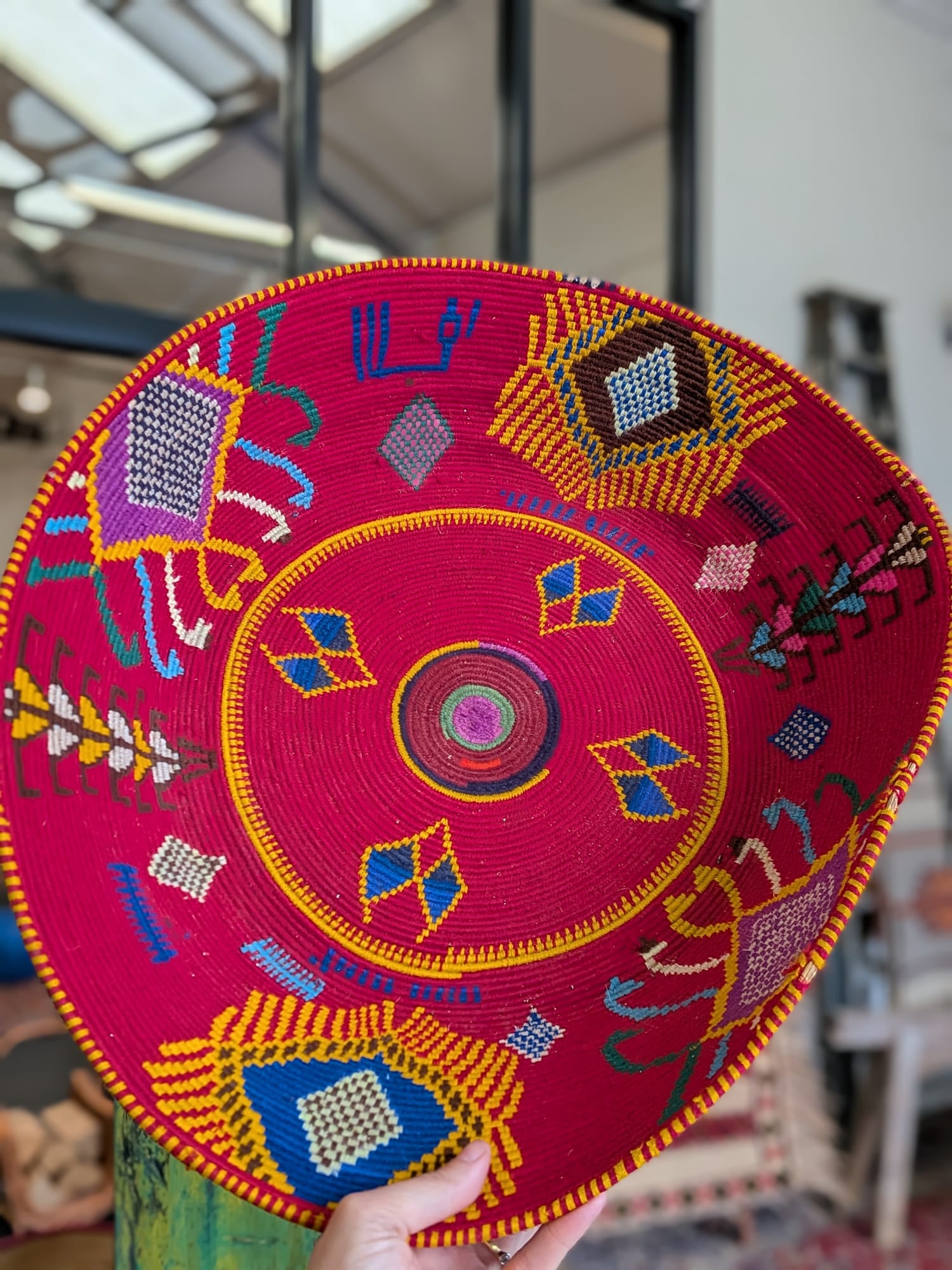 Hand Woven Moroccan Round Bread Basket HWBK026