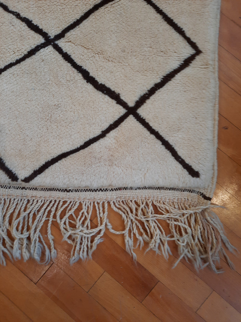 "Walnut Shells & Cream" Antique Beni Ourain Rug RUBO003