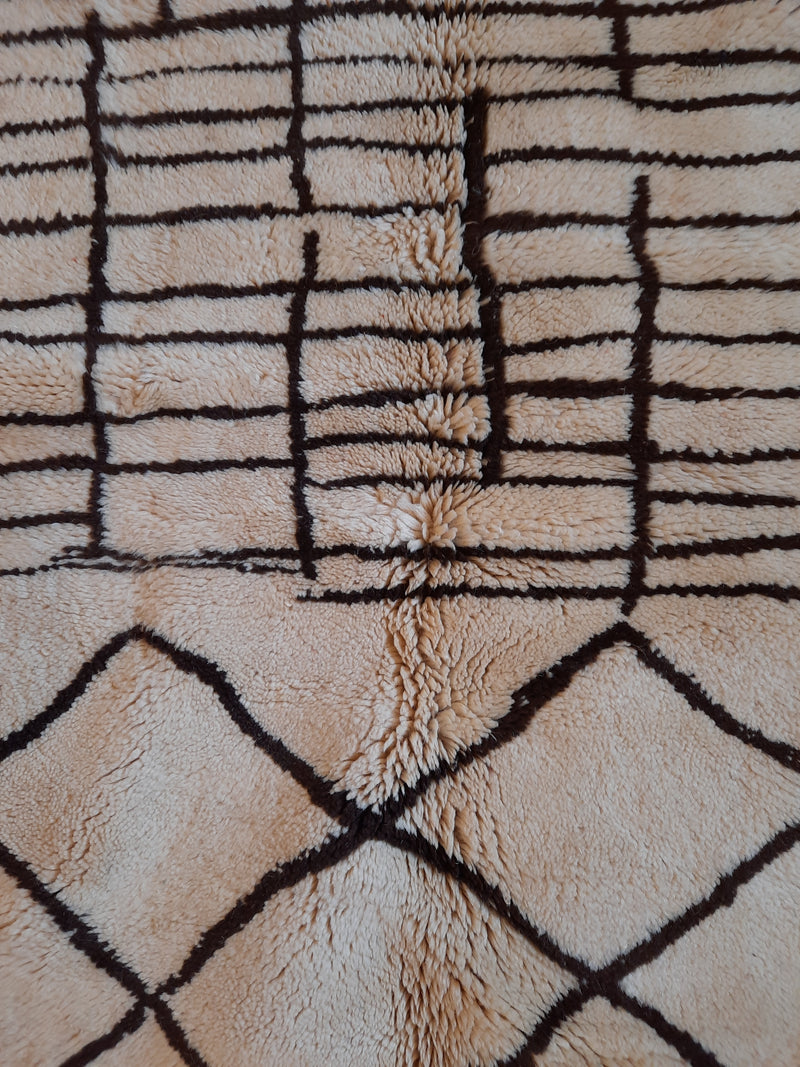 "Walnut Shells & Cream" Antique Beni Ourain Rug RUBO003