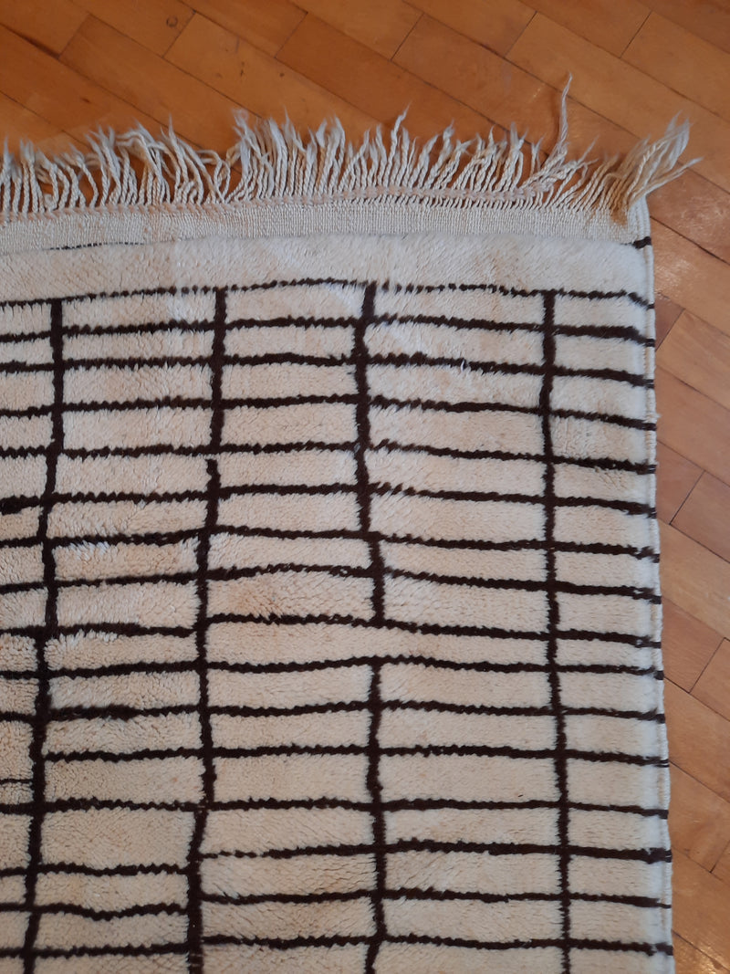 "Walnut Shells & Cream" Antique Beni Ourain Rug RUBO003