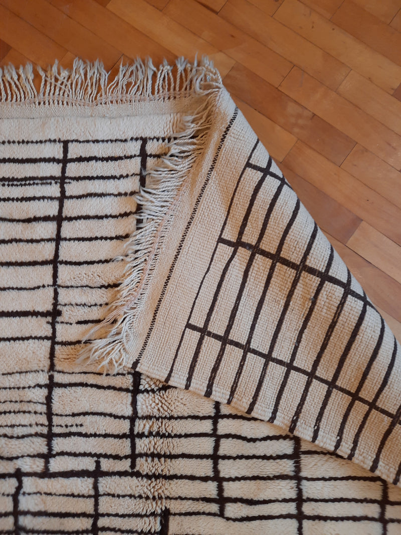 "Walnut Shells & Cream" Antique Beni Ourain Rug RUBO003