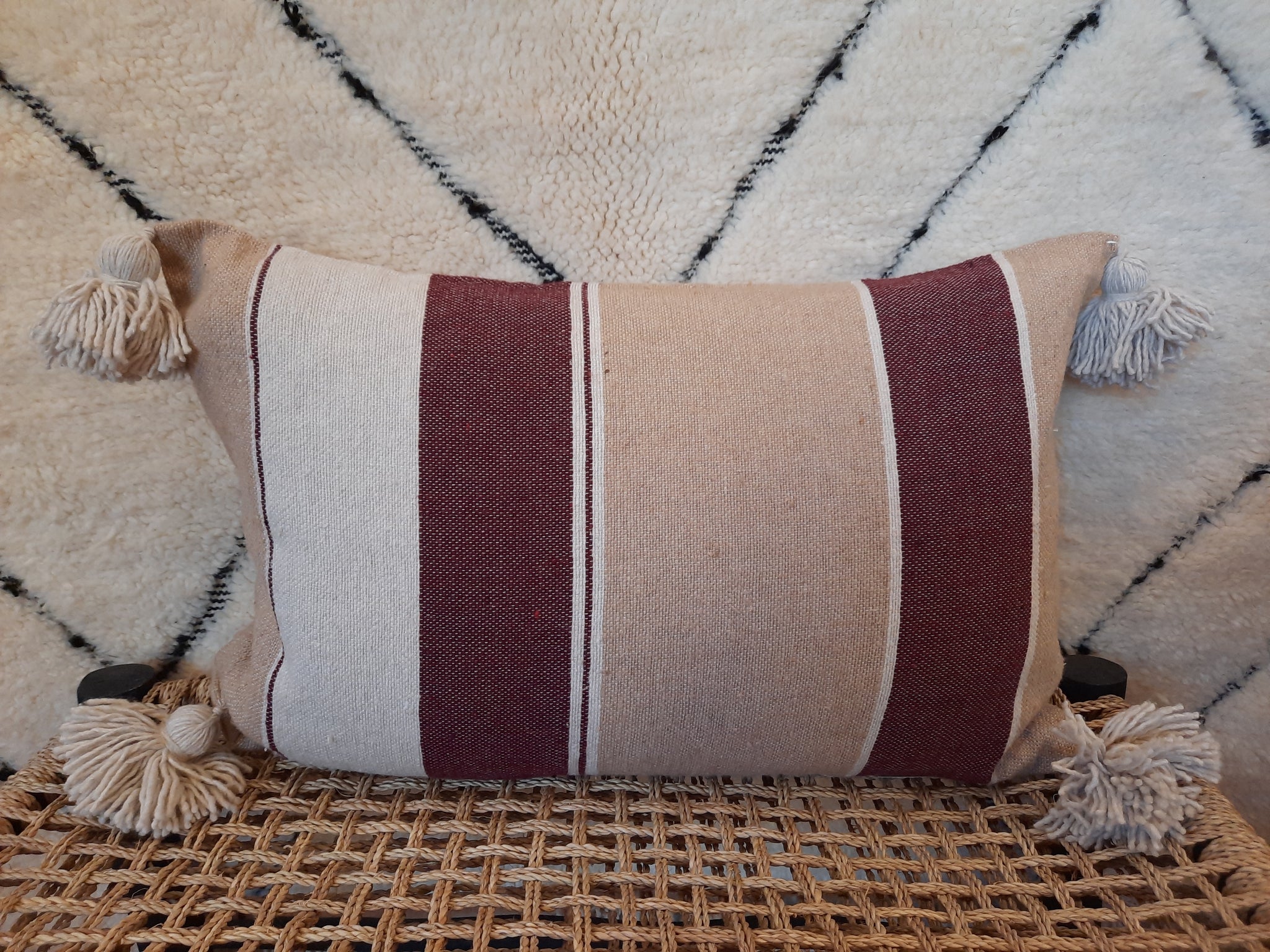 PomPom Stripe Blanket Cushion