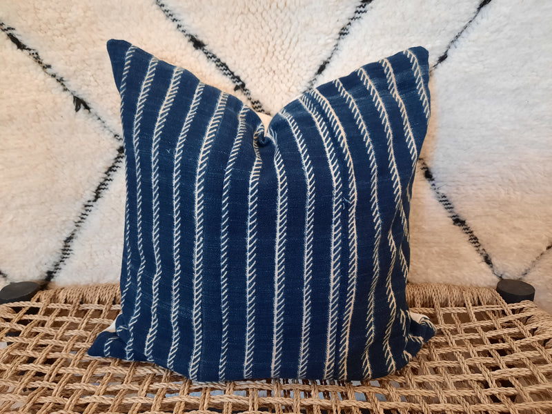 Indigo Tie Dye Mud Cloth Cushion