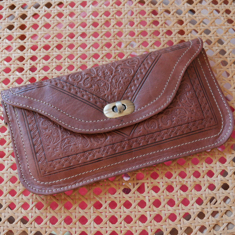 Hand Tooled Leather Clutches - CL-BG-002