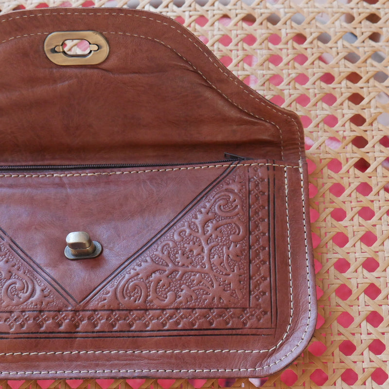 Hand Tooled Leather Clutches - CL-BG-002