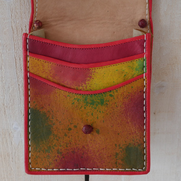 Splatter Paint Effect Leather Saddle Bag