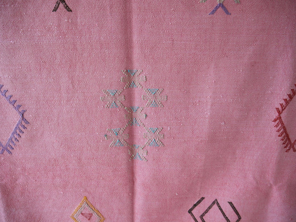 Rose Pink Cactus Silk Rug