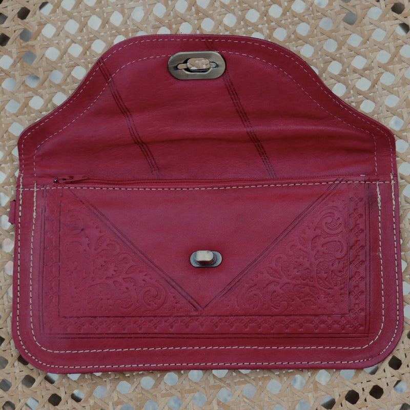 Hand Tooled Leather Clutches - CL-BG-002