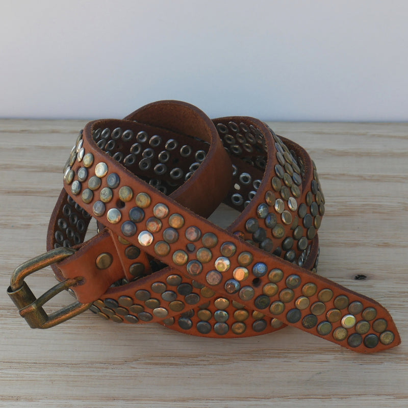 Tan 3 Stud Belt - CL-BT-006