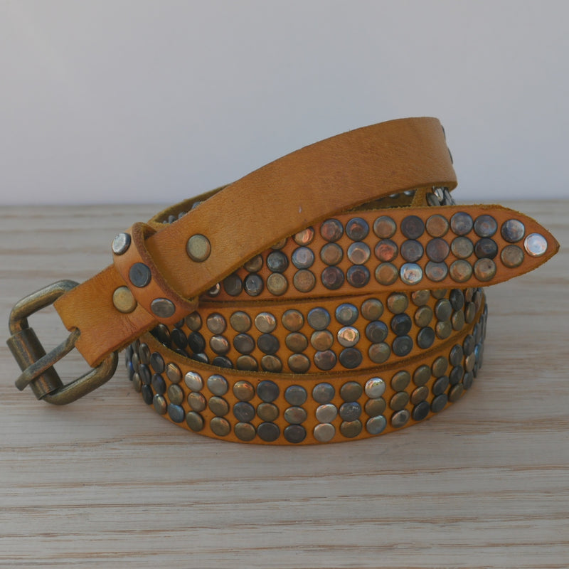 Yellow 3 Stud Belt - CL-BT-005