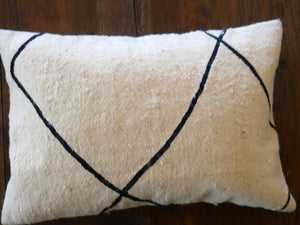 Cream with black cross detail cushion