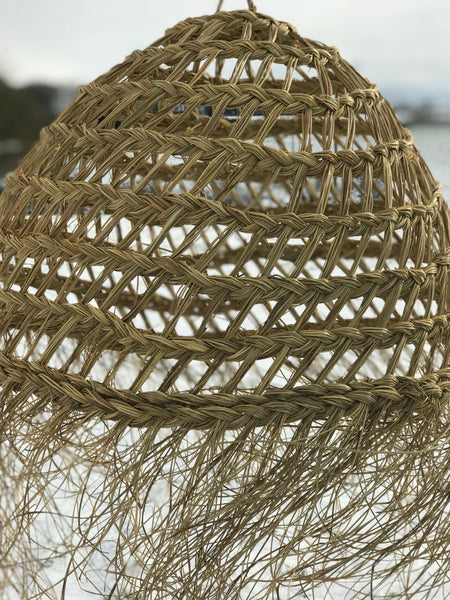 ‘Fisherman’s Basket’ style wicker lampshade.