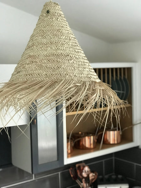 ‘Palmerie’ Large Palm Leaf Wicker Lampshade