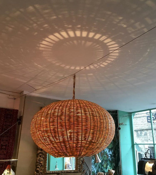 ‘Elipse’ woven wicker lampshade